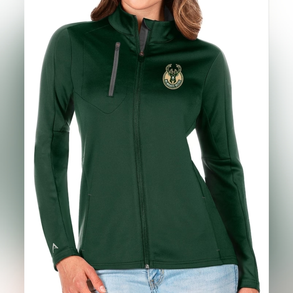 Milwaukee Bucks Antigua Green Generation Full-Zip Jacket